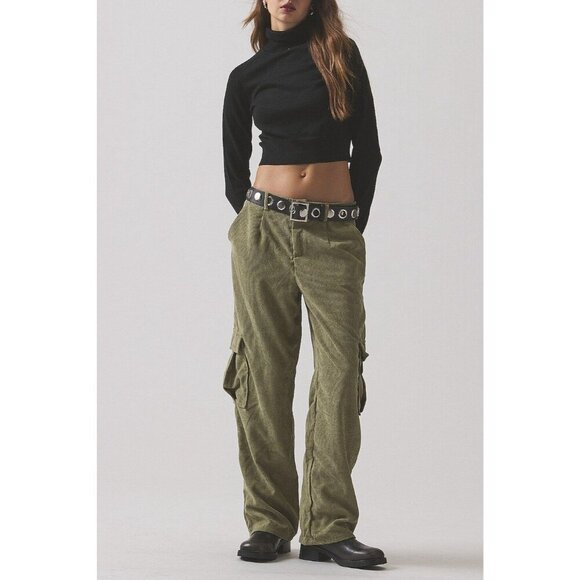 superdown Willow Cargo Pants in Army Green Small New Womens Corduroy Trousers - Picture 9 of 13